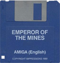 Cartridge artwork for Emperor Of The Mines on the Commodore Amiga.
